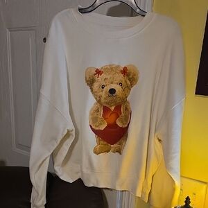 Charming Cream Teddy Bear Sweatshirt
